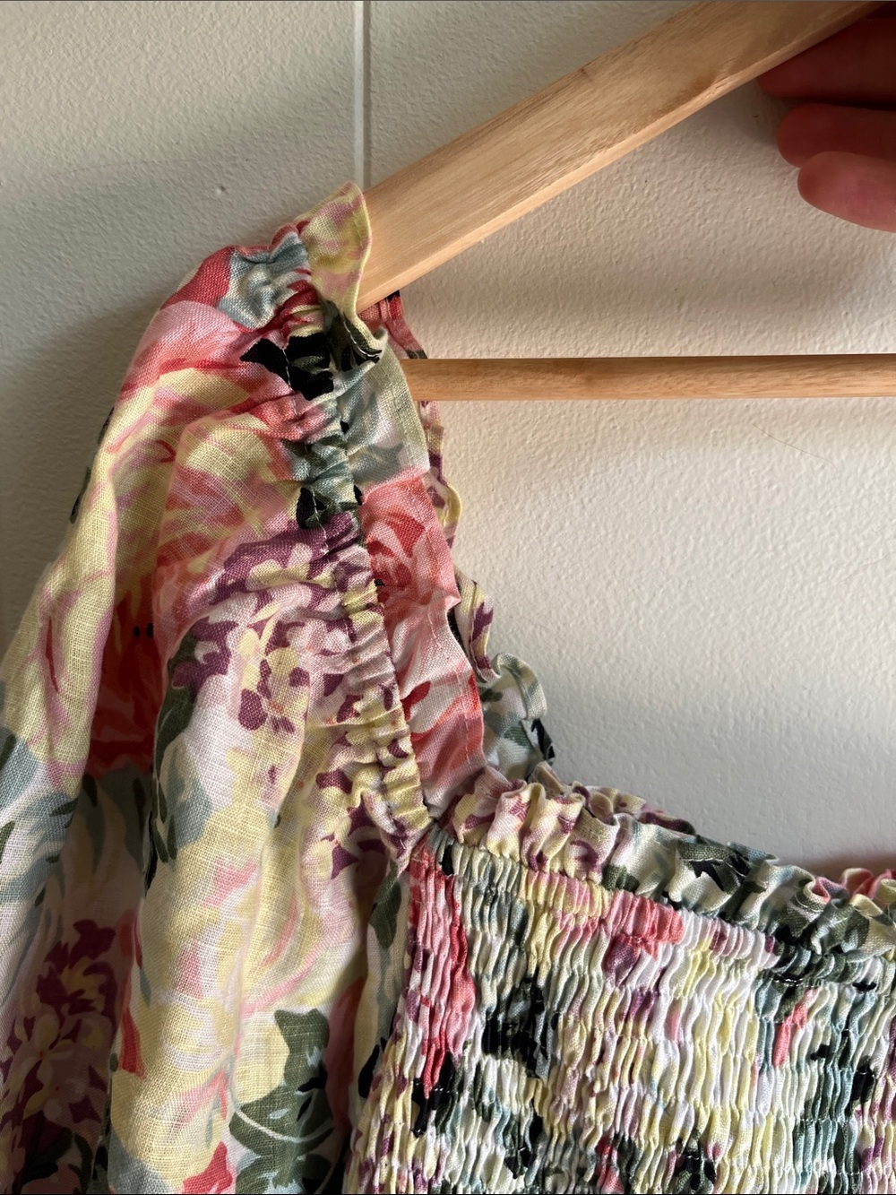 NWT Faithfull the Brand De Christin Venissa Pink Floral Smocked Maxi Dress Sz 10 - Picture 12 of 12